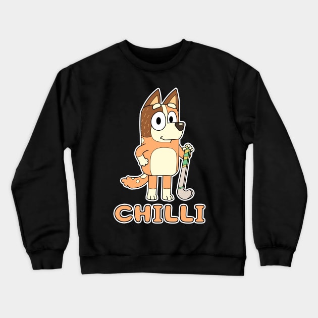 Chilli Heeler Crewneck Sweatshirt by Fazar.Sisadboy